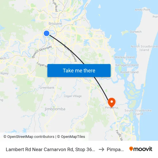 Lambert Rd Near Carnarvon Rd, Stop 36/27 to Pimpama map