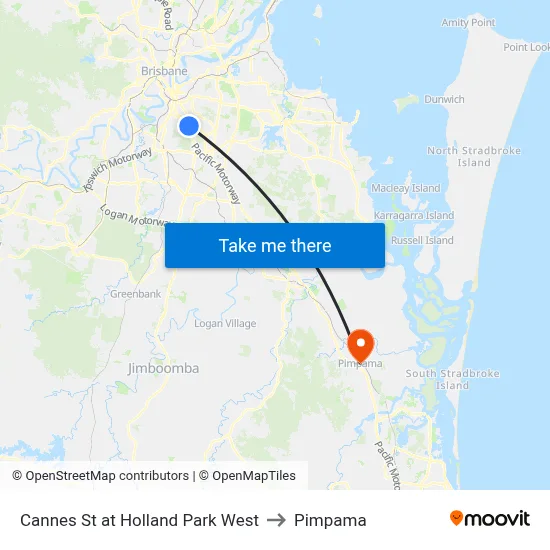 Cannes St at Holland Park West to Pimpama map