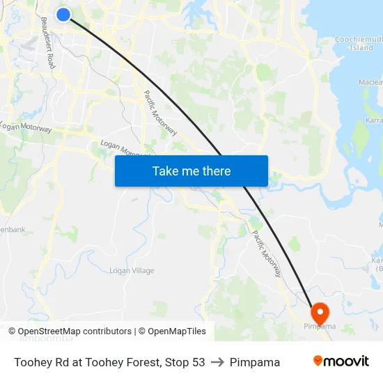 Toohey Rd at Toohey Forest, Stop 53 to Pimpama map