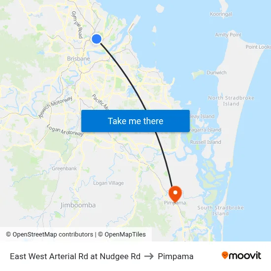 East West Arterial Rd at Nudgee Rd to Pimpama map