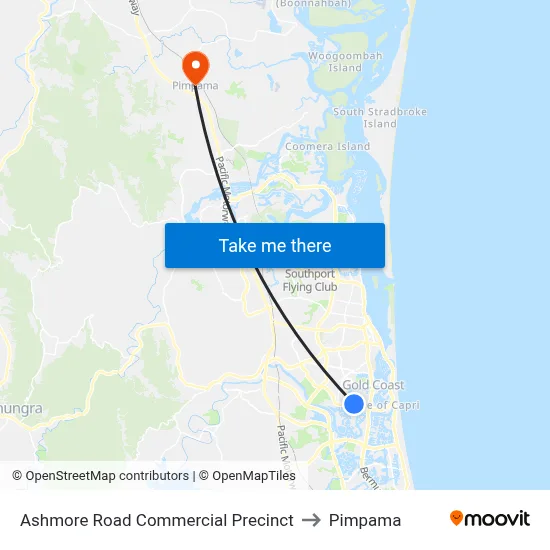 Ashmore Road Commercial Precinct to Pimpama map