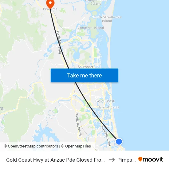 Gold Coast Hwy at Anzac Pde Closed From 21-04-26 to Pimpama map