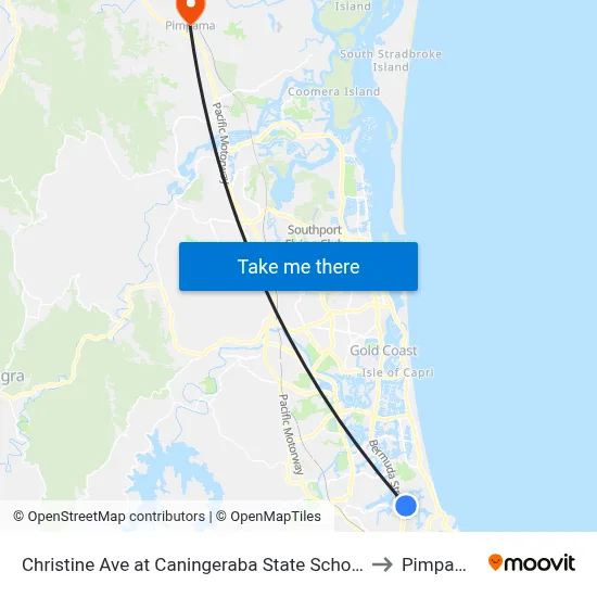 Christine Ave at Caningeraba State School to Pimpama map