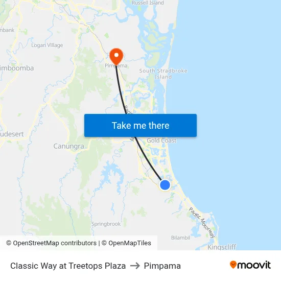 Classic Way at Treetops Plaza to Pimpama map