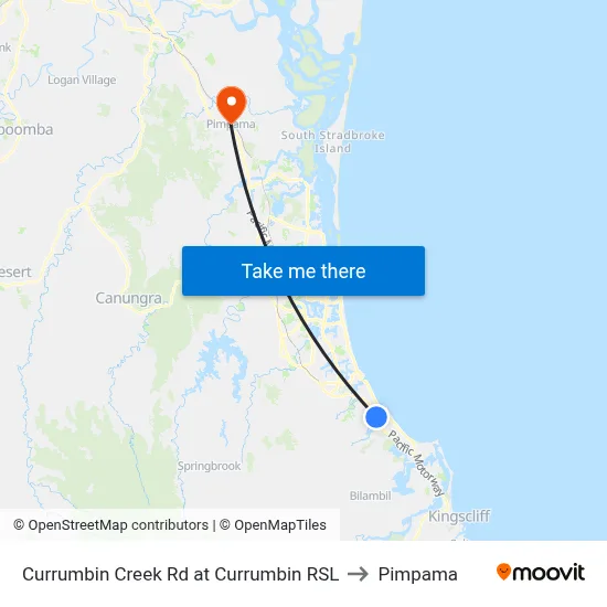 Currumbin Creek Rd at Currumbin RSL to Pimpama map