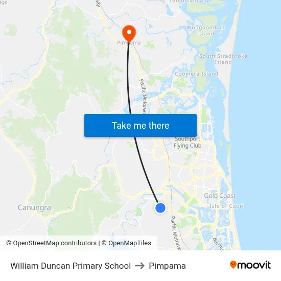 William Duncan Primary School to Pimpama map