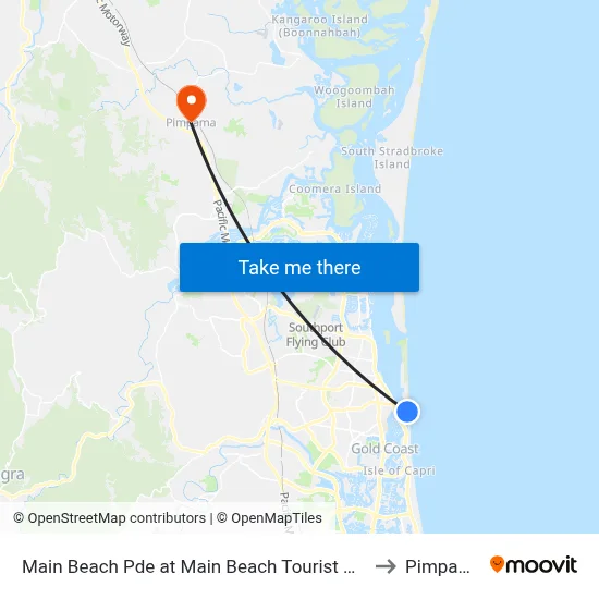 Main Beach Pde at Main Beach Tourist Park to Pimpama map