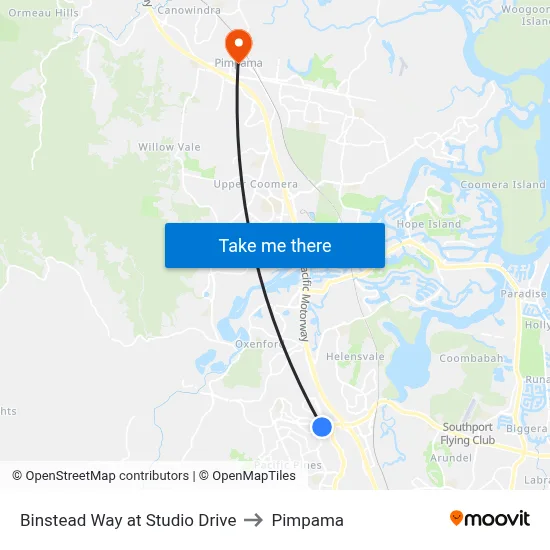 Binstead Way at Studio Drive to Pimpama map
