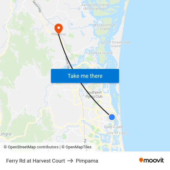 Ferry Rd at Harvest Court to Pimpama map