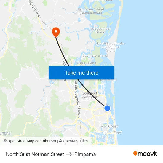 North St at Norman Street to Pimpama map