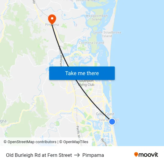 Old Burleigh Rd at Fern Street to Pimpama map