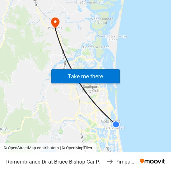 Remembrance Dr at Bruce Bishop Car Park to Pimpama map