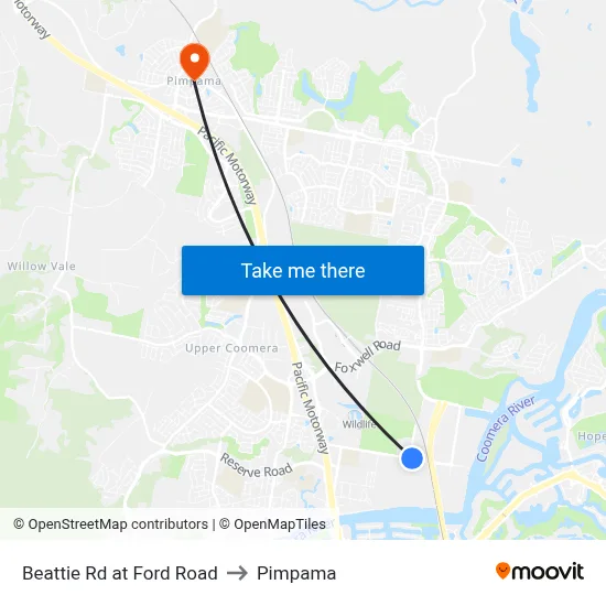 Beattie Rd at Ford Road to Pimpama map