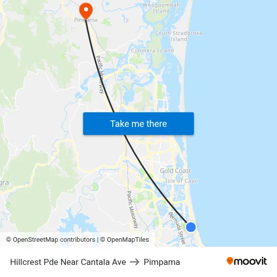 Hillcrest Pde Near Cantala Ave to Pimpama map