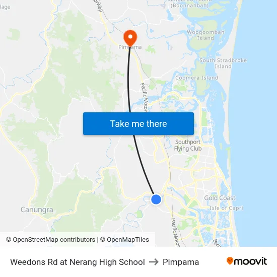 Weedons Rd at Nerang High School to Pimpama map