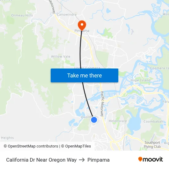 California Dr Near Oregon Way to Pimpama map