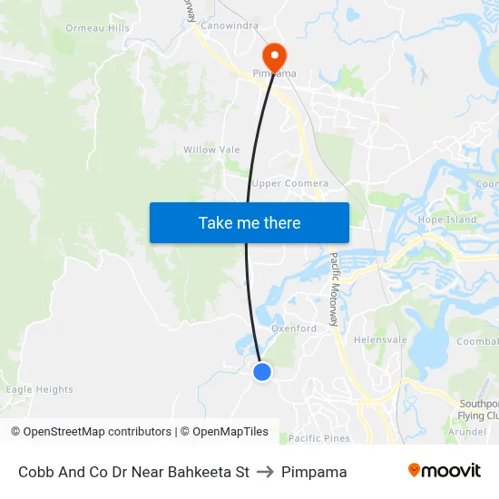 Cobb And Co Dr Near Bahkeeta St to Pimpama map