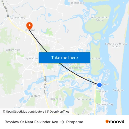 Bayview St Near Falkinder Ave to Pimpama map