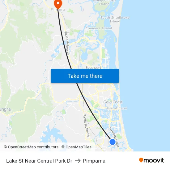 Lake St Near Central Park Dr to Pimpama map