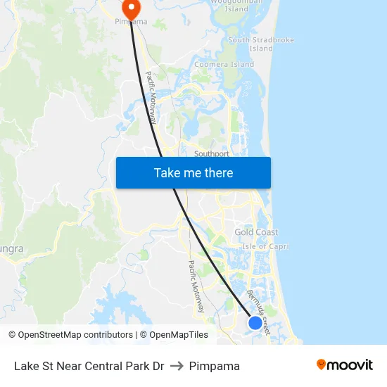 Lake St Near Central Park Dr to Pimpama map
