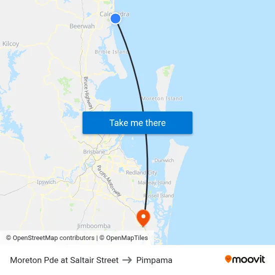 Moreton Pde at Saltair Street to Pimpama map