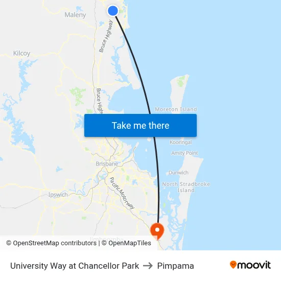 University Way at Chancellor Park to Pimpama map