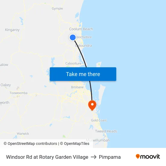 Windsor Rd at Rotary Garden Village to Pimpama map