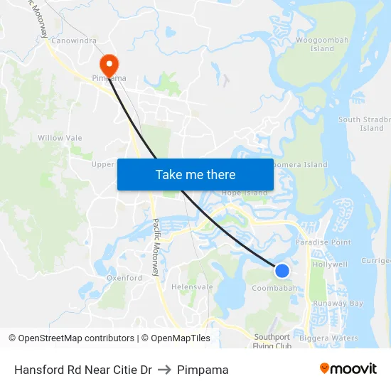 Hansford Rd Near Citie Dr to Pimpama map