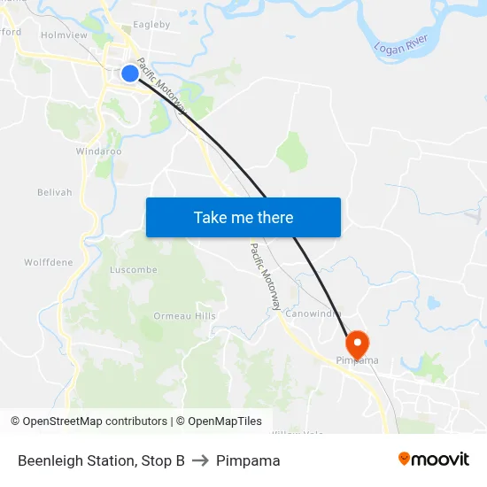 Beenleigh Station, Stop B to Pimpama map