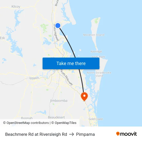 Beachmere Rd at Riversleigh Rd to Pimpama map
