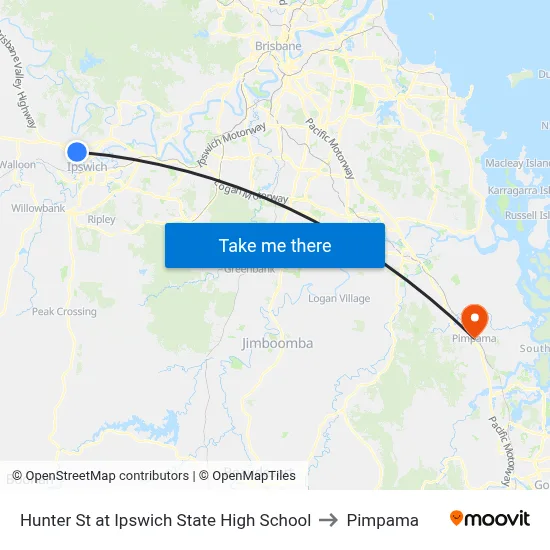 Hunter St at Ipswich State High School to Pimpama map