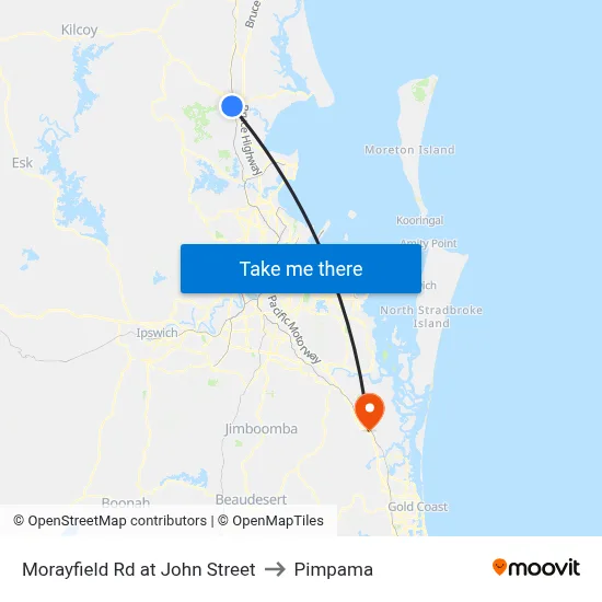 Morayfield Rd at John Street to Pimpama map