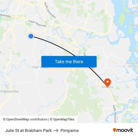 Julie St at Brabham Park to Pimpama map