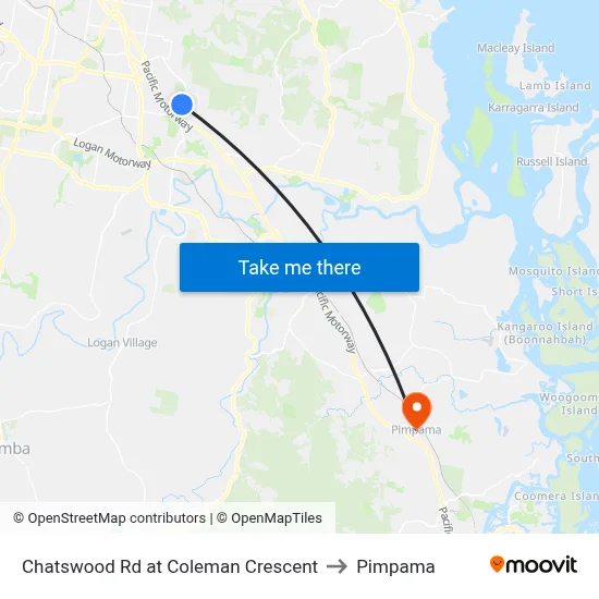 Chatswood Rd at Coleman Crescent to Pimpama map