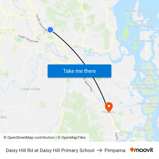 Daisy Hill Rd at Daisy Hill Primary School to Pimpama map