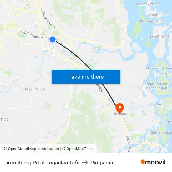 Armstrong Rd at Loganlea Tafe to Pimpama map