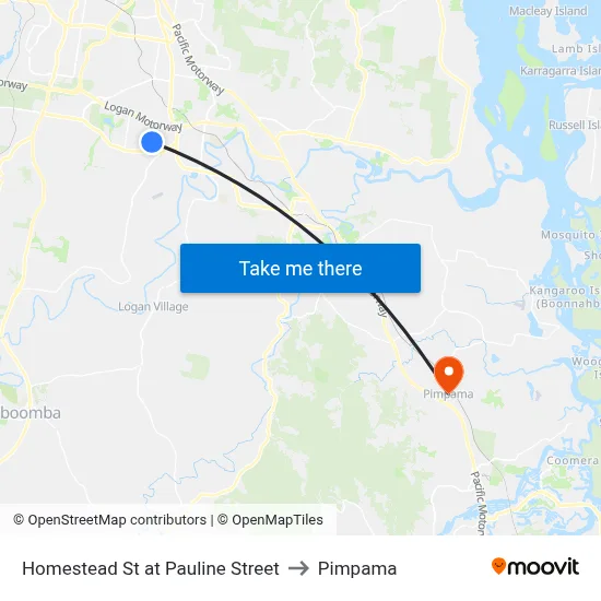 Homestead St at Pauline Street to Pimpama map