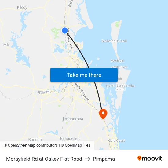 Morayfield Rd at Oakey Flat Road to Pimpama map