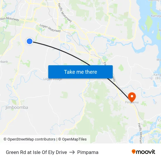 Green Rd at Isle Of Ely Drive to Pimpama map