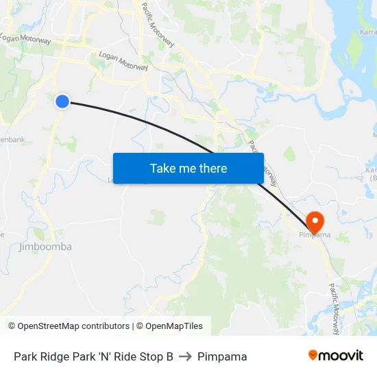 Park Ridge Park 'N' Ride Stop B to Pimpama map