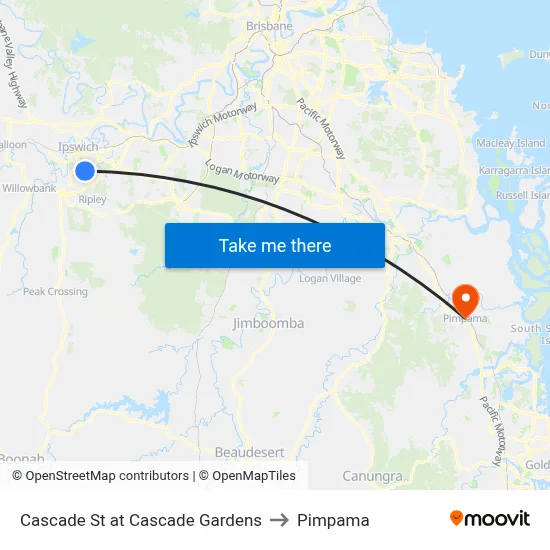 Cascade St at Cascade Gardens to Pimpama map