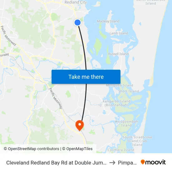 Cleveland Redland Bay Rd at Double Jump Road to Pimpama map