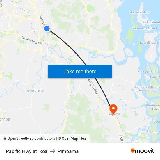 Pacific Hwy at Ikea to Pimpama map