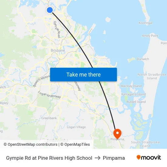 Gympie Rd at Pine Rivers High School to Pimpama map