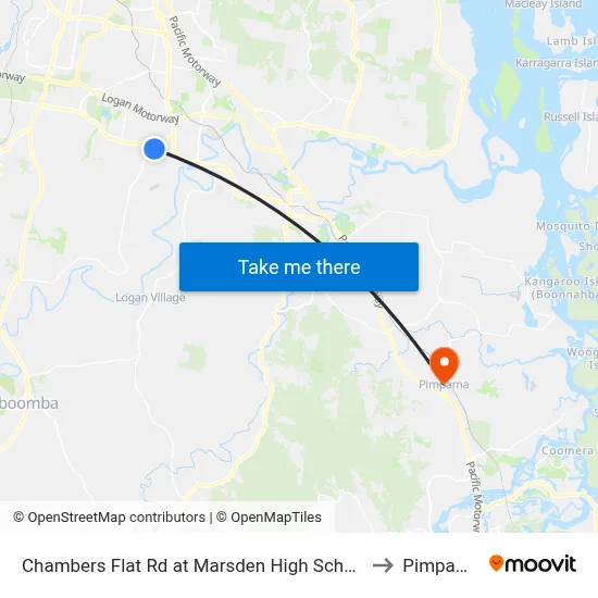 Chambers Flat Rd at Marsden High School to Pimpama map