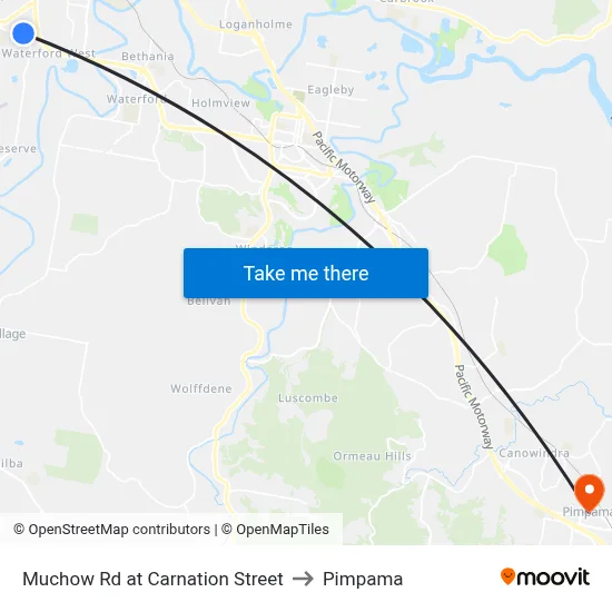 Muchow Rd at Carnation Street to Pimpama map