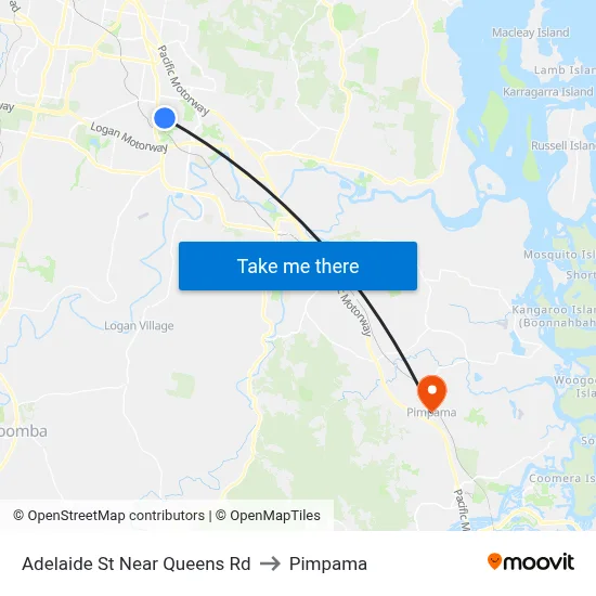 Adelaide St Near Queens Rd to Pimpama map