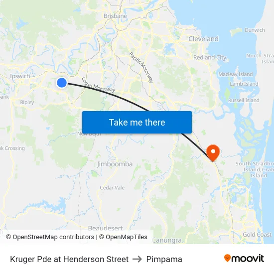 Kruger Pde at Henderson Street to Pimpama map