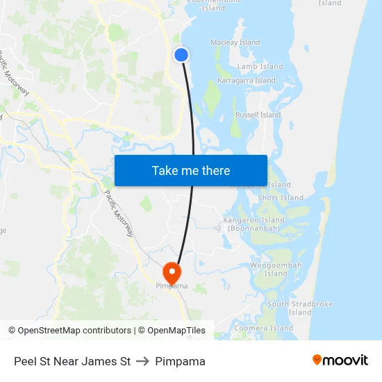 Peel St Near James St to Pimpama map