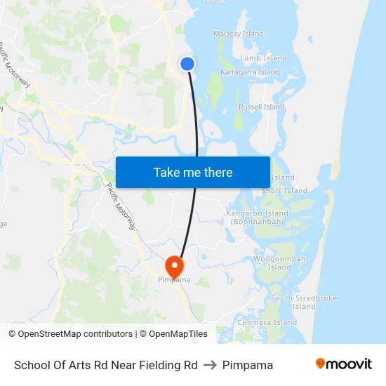 School Of Arts Rd Near Fielding Rd to Pimpama map